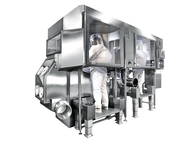 Half-suit milling and blending Containment Isolator
